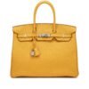006D5A4B-E9C1-304B-220A-C2D4FE4F26F5_8955319c-6a7f-4831-a698-8ebc4fa44338.jpg Birkin 35 Jaune Ambre Togo Palladium Hardware