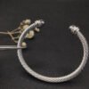 00A1AFA4-A8F2-DD9F-116F-F5E6A9189C38.jpg Classic Cable Bracelet Silver and Half Diamonds 5 MM