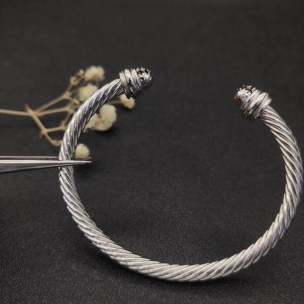 00A1AFA4-A8F2-DD9F-116F-F5E6A9189C38.jpg Classic Cable Bracelet Silver and Half Diamonds 5 MM