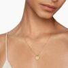 Initial Charm Necklace 18K Yellow Gold with Diamond D