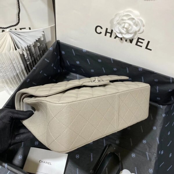 Chanel Large Classic Handbag Silver Hardware Grey For Women, Women&rsquo;s Handbags, Shoulder Bags 11.8in/30cm
