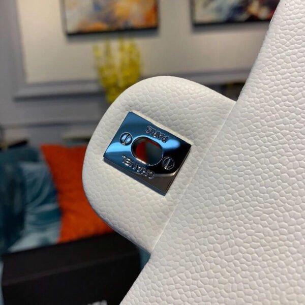 Chanel Small Classic Handbag Silver Hardware White For Women, Women&rsquo;s Bags, Shoulder And Crossbody Bags 7.8in/20cm A01113