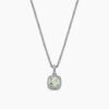 01705FEA-9AAF-60FF-8A14-2861F1AF43E2.jpg Petite Albion® Pendant Necklace Sterling Silver with Prasiolite and Diamonds, 7mm