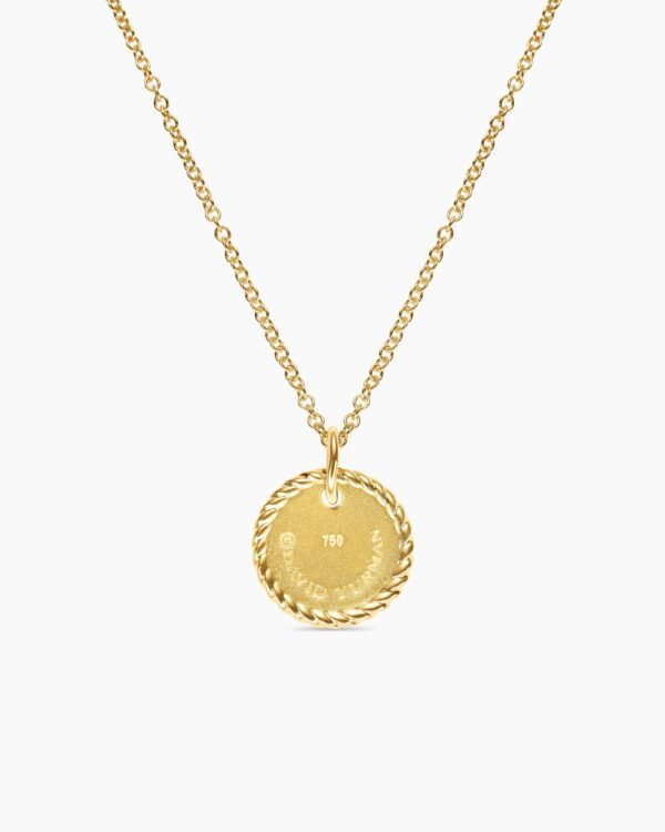 Initial Charm Necklace 18K Yellow Gold with Diamond K
