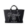 01E4E40F-3A40-6C57-F342-454F6AE60941.jpg CHANEL Deauville 2wayTote Bag Black A66941 Cotton Leather