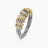 Helena Ring Sterling Silver with 18K Yellow Gold and Diamonds, 7.7mm - 6
