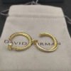 Pav&eacute; Crossover Hoop Earrings 18K Yellow Gold with Diamonds