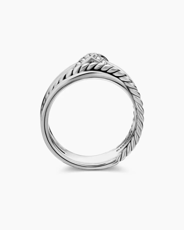 03C0CC75-25F5-B4AA-5D34-2871F364FCC2.jpg X Crossover Band Ring Sterling Silver with Diamonds - 6
