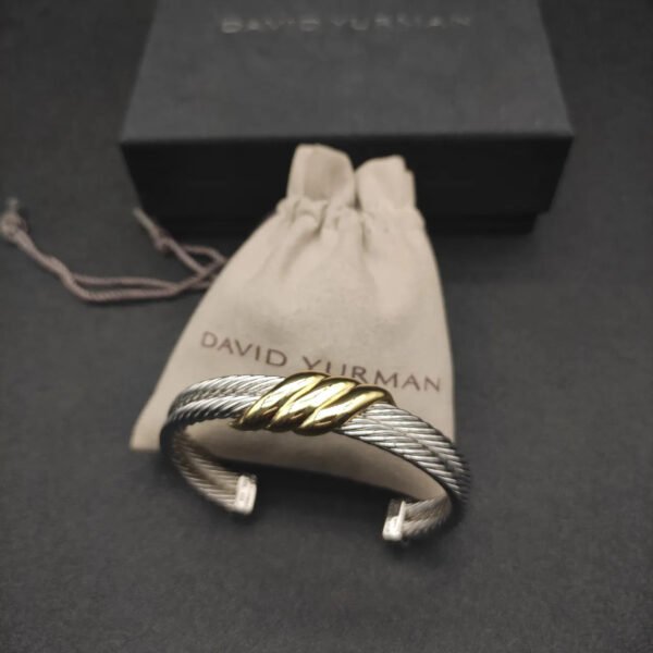 David Yurman Cable Twist Bangle in 14K Yellow Gold/Sterling Silver