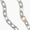 DY Madison&reg; Chain Necklace Sterling Silver with 18K Yellow Gold, 11mm