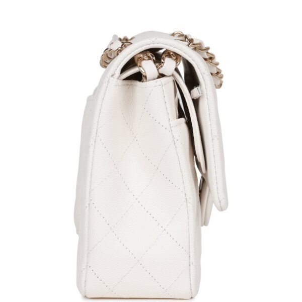 044CB61C-B760-B7CA-DAF9-21205CDF2762.jpg Medium Classic Double Flap Bag White Caviar Light Gold Hardware