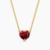 044D0B48-F6EA-E824-B174-570D3D51915E.jpg Chatelaine® Heart Pendant Necklace 18K Yellow Gold with Garnet, 8mm