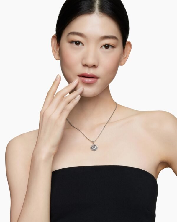 04589AE7-B03A-C067-5DE6-5EE14F778242.jpg Initial Charm Necklace Sterling Silver with Diamond U