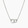 Belmont Curb Link Necklace Sterling Silver with 18K Yellow Gold, 20mm