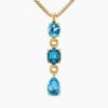 Marbella Y Pendant 18K Yellow Gold with Blue Topaz and Hampton Blue Topaz, 57.8mm