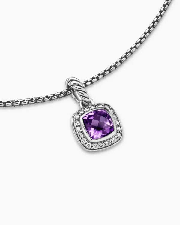 05071DB8-3BFC-04D0-B221-2E27A8ABD807.jpg Petite Albion® Pendant Necklace Sterling Silver with Amethyst and Diamonds