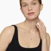 Initial Charm Necklace 18K Yellow Gold with Diamond W