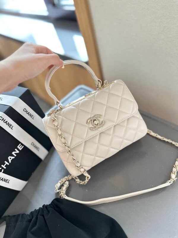 Flap Bag with Top Handle - Black