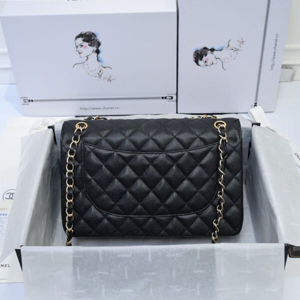 Chanel Large Classic Handbag Grained Calfskin & Gold-Tone Metal A58600
