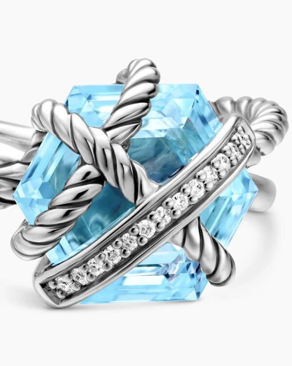 06FA9BDF-BDBF-CCFF-9916-215D298B44A4.jpg Cable Wrap Ring Sterling Silver with Blue Topaz and Diamonds - 6