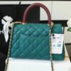 Chanel Medium Flap Bag With Top Handle Teal For Women, Womens Handbags, Shoulder And Crossbody Bags 9in/23cm A92990