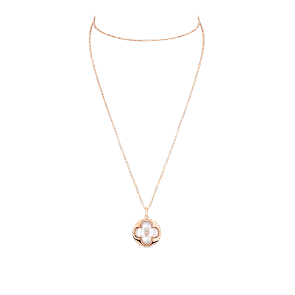 Color Blossom XL Medallion Pink Gold, White Mother-Of-Pearl and Diamond