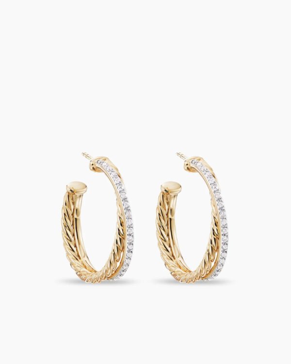 07403BE6-60F8-7467-FA77-3E1040B32C88.jpg Crossover Hoop Earrings 18K Yellow Gold with Diamonds, 26.5mm