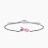 Cable Collectibles&reg; Ribbon Chain Bracelet Sterling Silver with Pink Enamel
