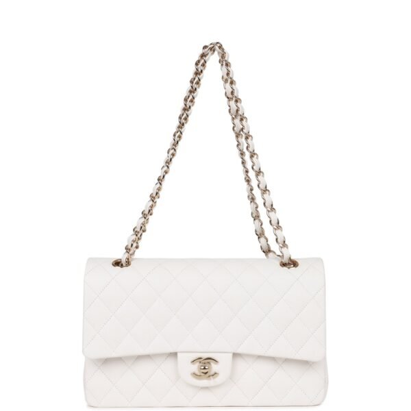 081EA558-CF40-7570-EA22-4DA0043B571F.jpg Medium Classic Double Flap Bag White Caviar Light Gold Hardware