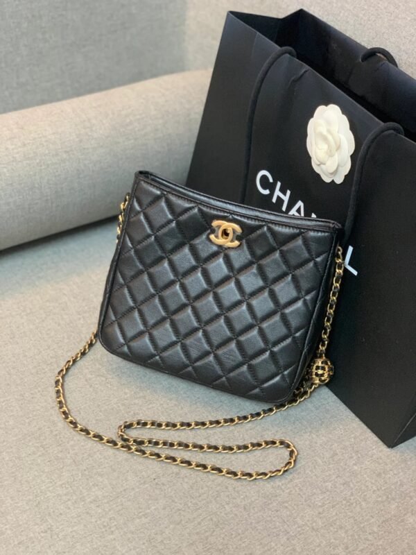 Chanel Hobo Handbag Black Bag For Women 16cm/6in