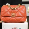 Chanel 19 Handbag 26cm Orange For Women AS1160