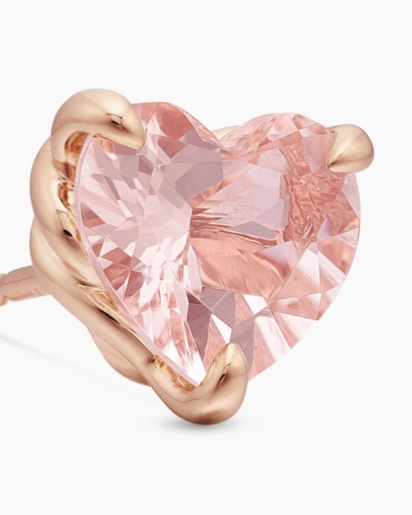 Chatelaine&reg; Heart Stud Earrings 18K Rose Gold with Morganite, 8mm
