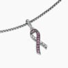 Cable Collectibles&reg; Ribbon Necklace Sterling Silver with Pink Sapphires, 24.4mm