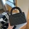 08967670-A2B1-90F3-0AA3-5CF6C4486CAB.jpg Shiny Aged Calfskin Coral Mini Kelly Shopping Bag - Black