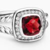 Petite Albion&reg; Ring Sterling Silver with Garnet and Diamonds - 6