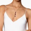 Marbella Y Pendant 18K Yellow Gold with Amethyst and Rhodolite Garnet, 57.8mm