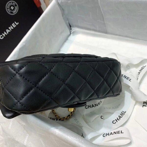Chanel Flap Bag With CC Ball On Strap Black For Women, Women&rsquo;s Handbags, Shoulder And Crossbody Bags 7.8in/20cm AS1787