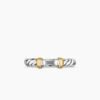 Petite Cable Ring Sterling Silver with 14K Yellow Gold - 6