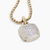 Albion Pendant 18K Yellow Gold with Pave Diamonds, 14mm