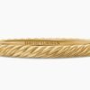Sculpted Cable Bangle Bracelet 18K Yellow Gold, 6.2mm