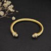 Classic Cable Bracelet Yellow Gold and  Half Diamonds 7 MM
