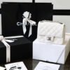 Chanel Classic Mini Flap Bag Silver Hardware White For Women 6.6in/17cm A35200