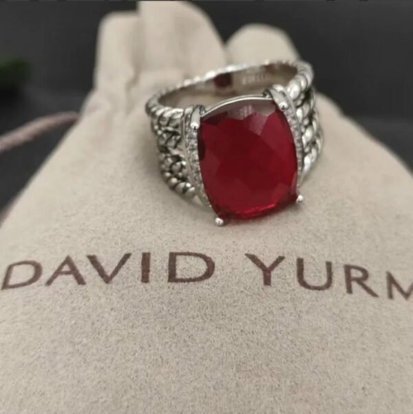 David Yurman  Garnet and Diamond Wheaton Ring