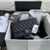 Chanel Classic Handbag Grained Calfskin & Silver Metal A01112