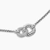Belmont&reg; Curb Link Necklace Sterling Silver with Diamonds, 20mm