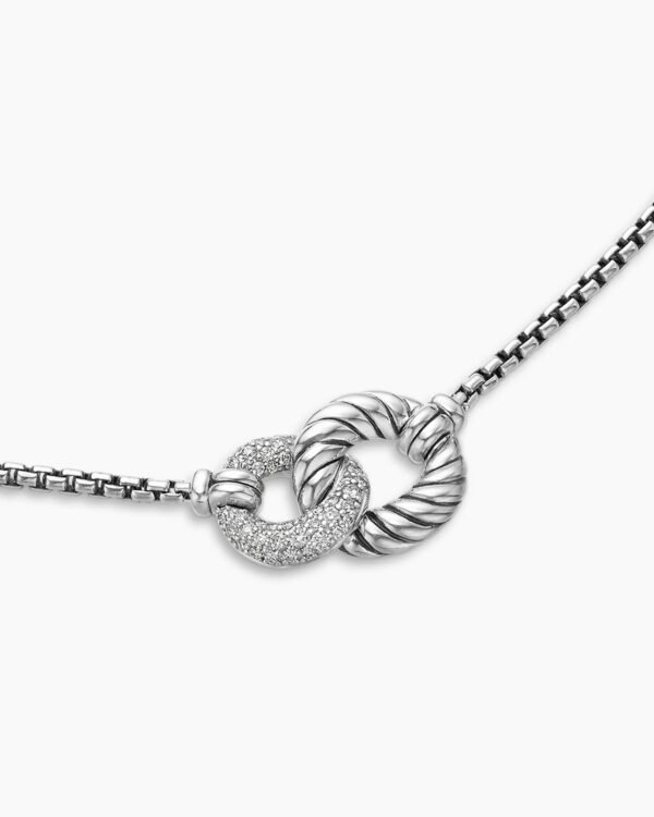 Belmont&reg; Curb Link Necklace Sterling Silver with Diamonds, 20mm