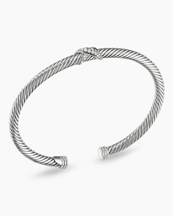 0D5337F0-A04D-0E89-CB3F-531EA962F910.jpg X Classic Cable Station Bracelet Sterling Silver with Diamonds, 4mm
