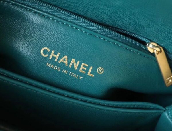 Chanel Medium Flap Bag With Top Handle Teal For Women, Womens Handbags, Shoulder And Crossbody Bags 9in/23cm A92990