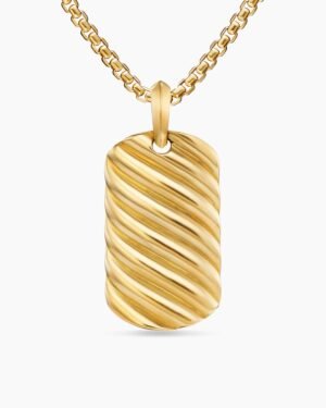 0E25136F-444F-BFBD-C7E4-9A9315161238.jpg Sculpted Cable Tag 18K Yellow Gold, 42mm