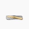 Crossover Band Ring Sterling Silver with 18K Yellow Gold - 6